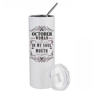 October Woman Funny Birthday Stainless Steel Tumbler