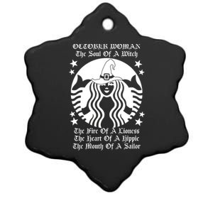 October Woman Soul Of A Witch Fire Of Lioness Ceramic Star Ornament