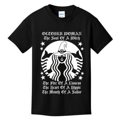 October Woman Soul Of A Witch Fire Of Lioness Kids T-Shirt