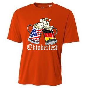 Oktoberfest Cheers Usa Germany Flags Cooling Performance Crew T-Shirt