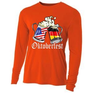 Oktoberfest Cheers Usa Germany Flags Cooling Performance Long Sleeve Crew