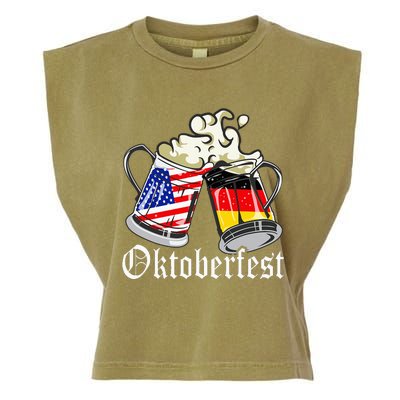 Oktoberfest Cheers Usa Germany Flags Garment-Dyed Women's Muscle Tee