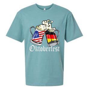 Oktoberfest Cheers Usa Germany Flags Sueded Cloud Jersey T-Shirt