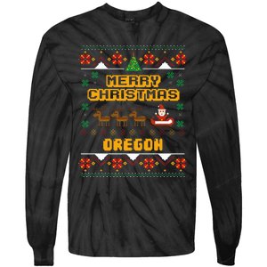 Oregon Christmas Ugly Tie-Dye Long Sleeve Shirt