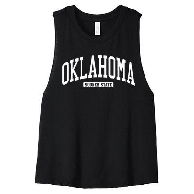 Oklahoma College U.N.I.V.E..R.S.I.T.Y Style Women's Racerback Cropped Tank