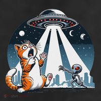 Orange Cat Ufo Cool Comfort Performance Bucket Hat