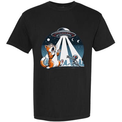 Orange Cat Ufo Garment-Dyed Heavyweight T-Shirt