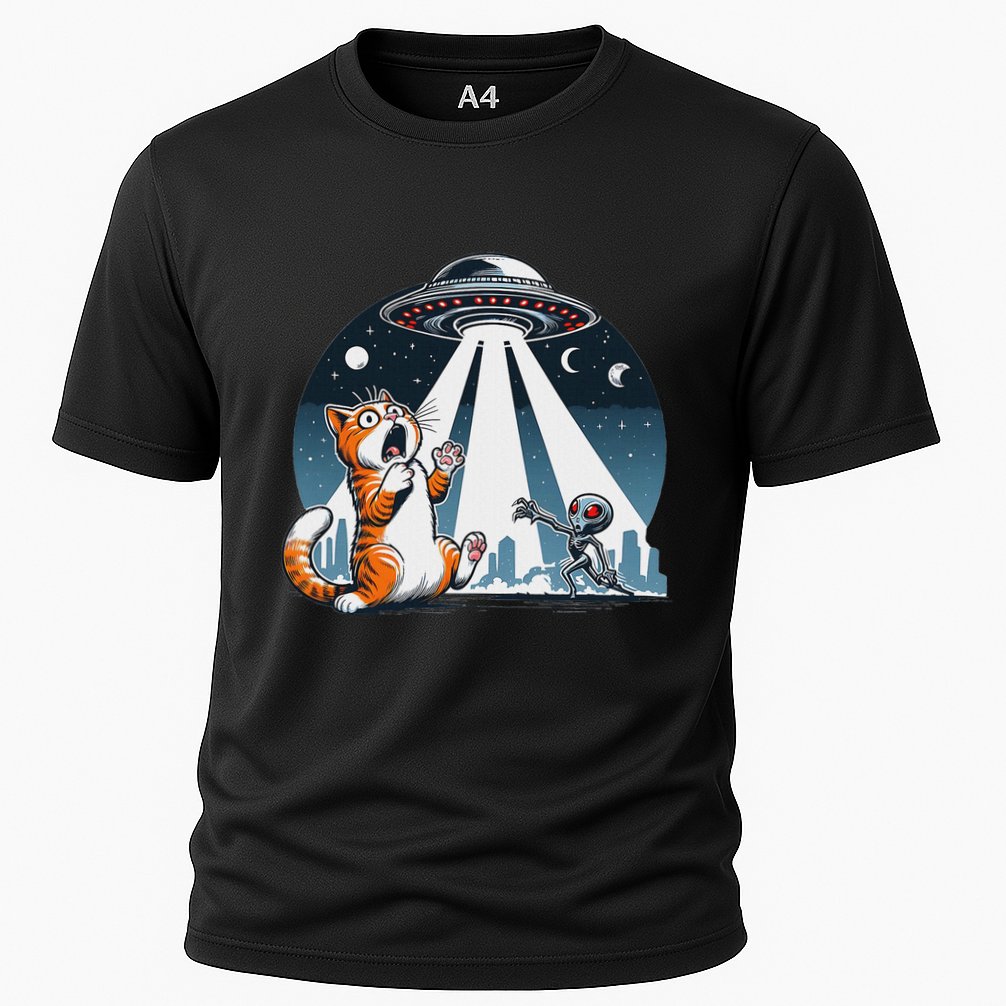 Orange Cat Ufo Cooling Performance Crew T-Shirt