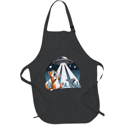 Orange Cat Ufo Apron