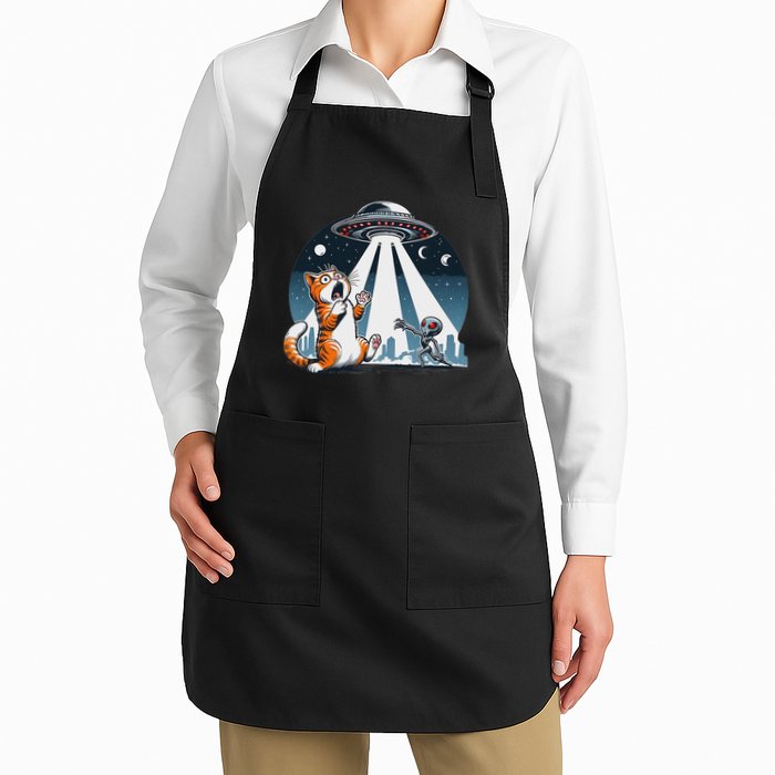 Orange Cat Ufo Apron
