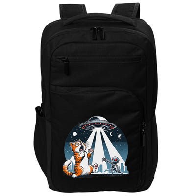 Orange Cat Ufo Impact Tech Backpack