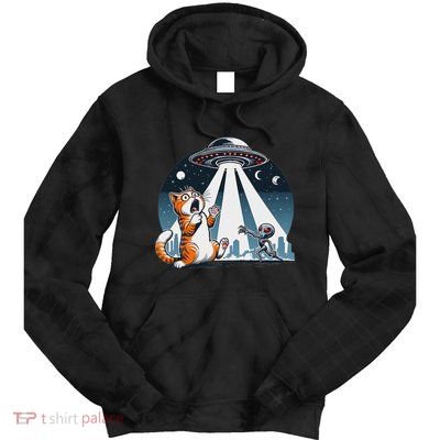 Orange Cat Ufo Tie Dye Hoodie