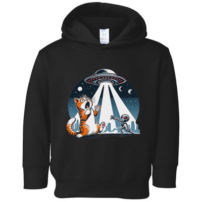 Orange Cat Ufo Toddler Hoodie