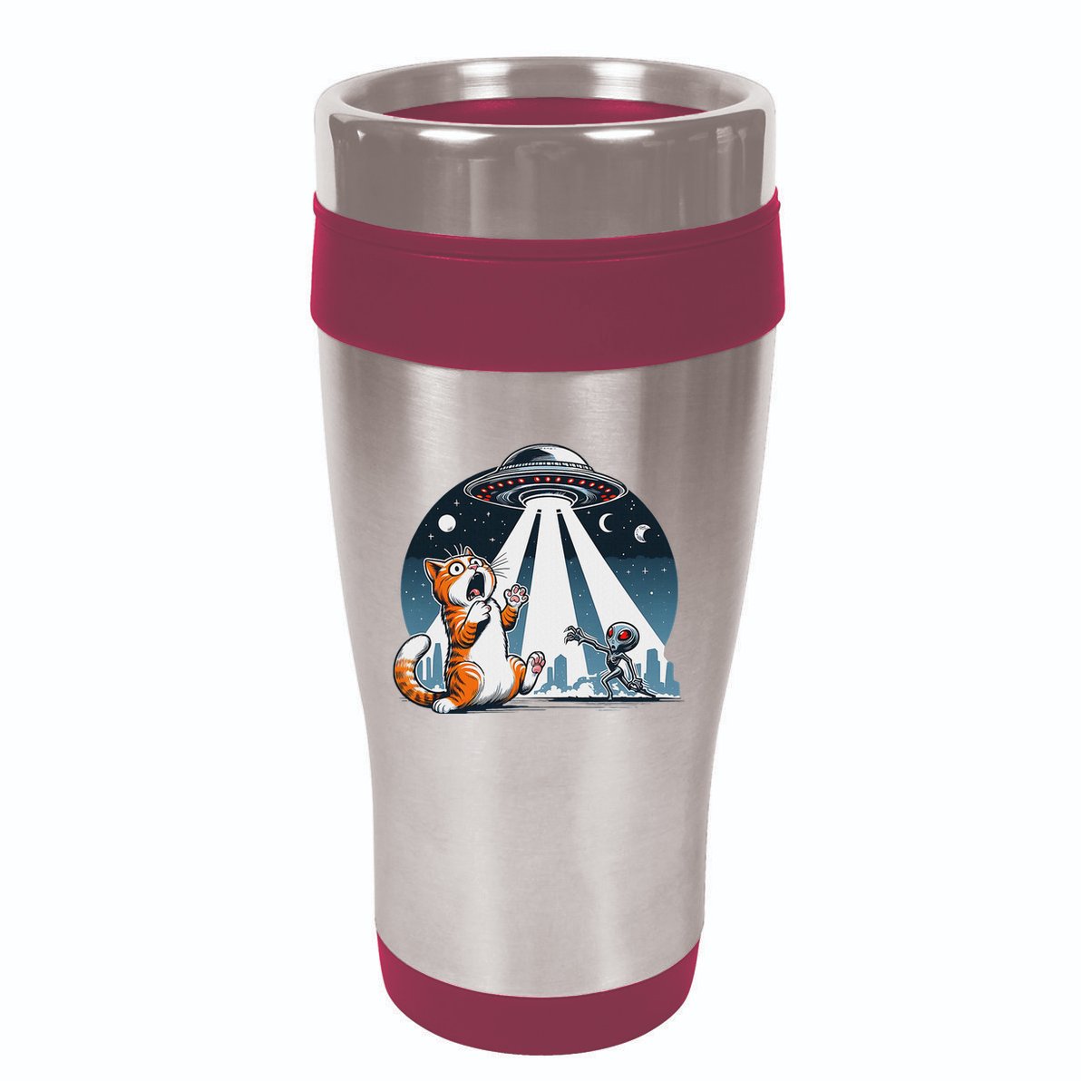 Orange Cat Ufo 16oz Travel Tumbler
