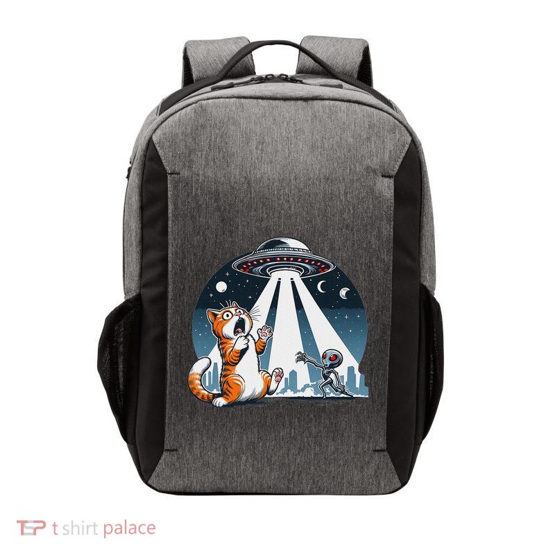 Orange Cat Ufo Vector Backpack