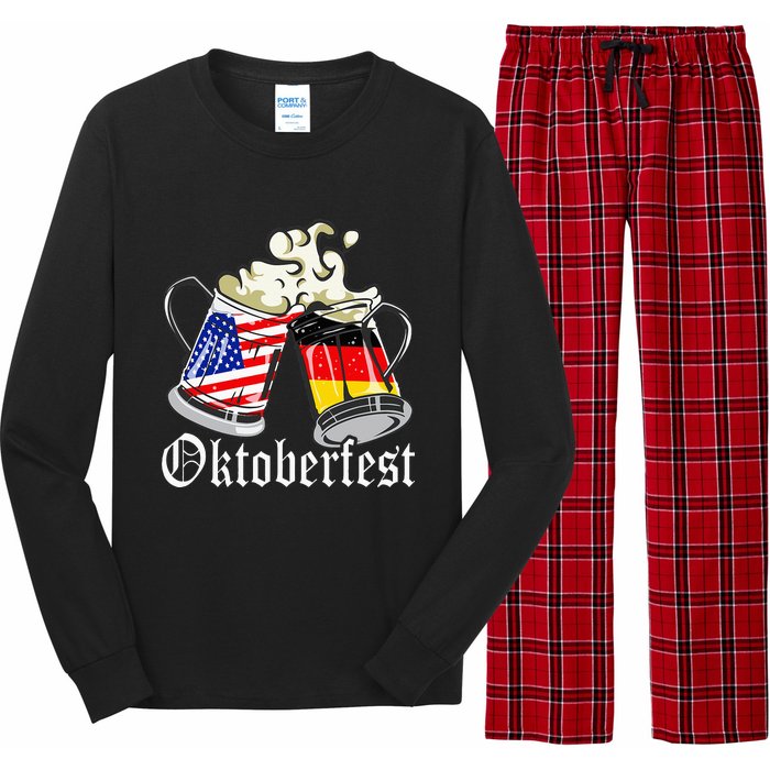 Oktoberfest Cheers Usa Germany Flags Long Sleeve Pajama Set