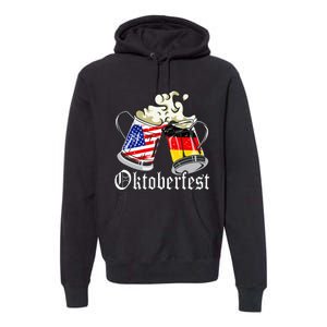 Oktoberfest Cheers Usa Germany Flags Premium Hoodie