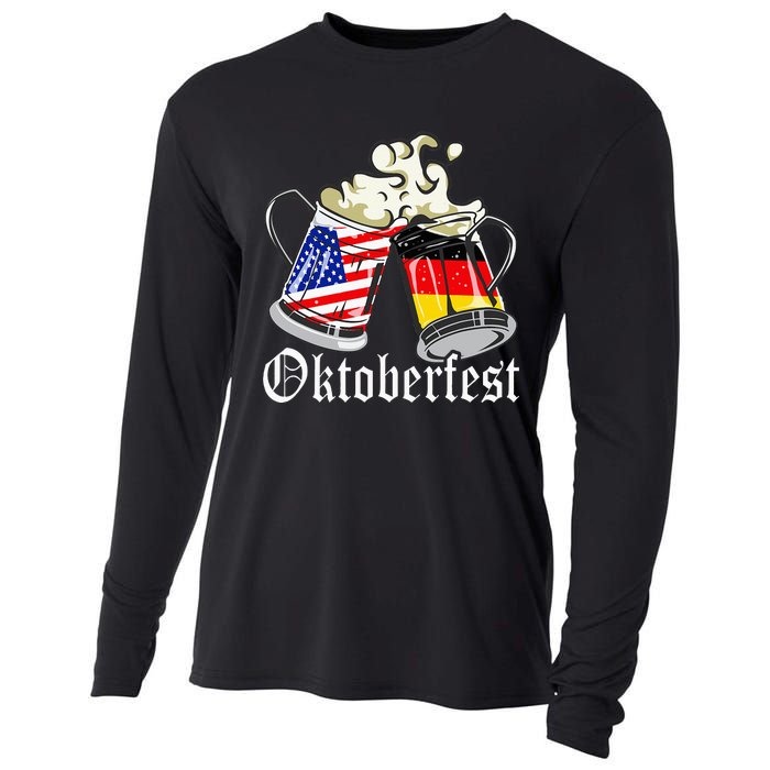 Oktoberfest Cheers Usa Germany Flags Cooling Performance Long Sleeve Crew