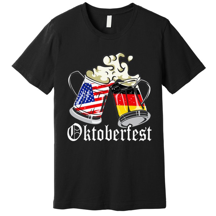 Oktoberfest Cheers Usa Germany Flags Premium T-Shirt