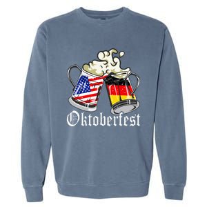 Oktoberfest Cheers Usa Germany Flags Garment-Dyed Sweatshirt