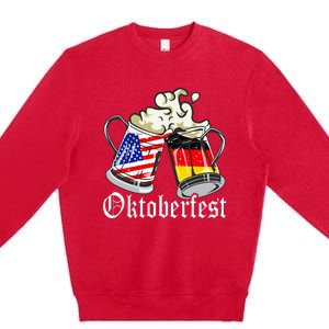 Oktoberfest Cheers Usa Germany Flags Premium Crewneck Sweatshirt