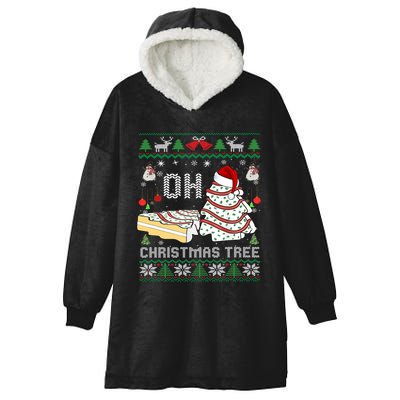 Oh Christmas Ugly Tree Cakes Debbie Becky Jen Cake Lovers Gift Hooded Wearable Blanket
