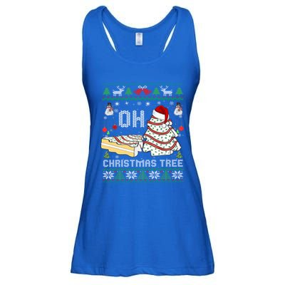 Oh Christmas Ugly Tree Cakes Debbie Becky Jen Cake Lovers Gift Ladies Essential Flowy Tank