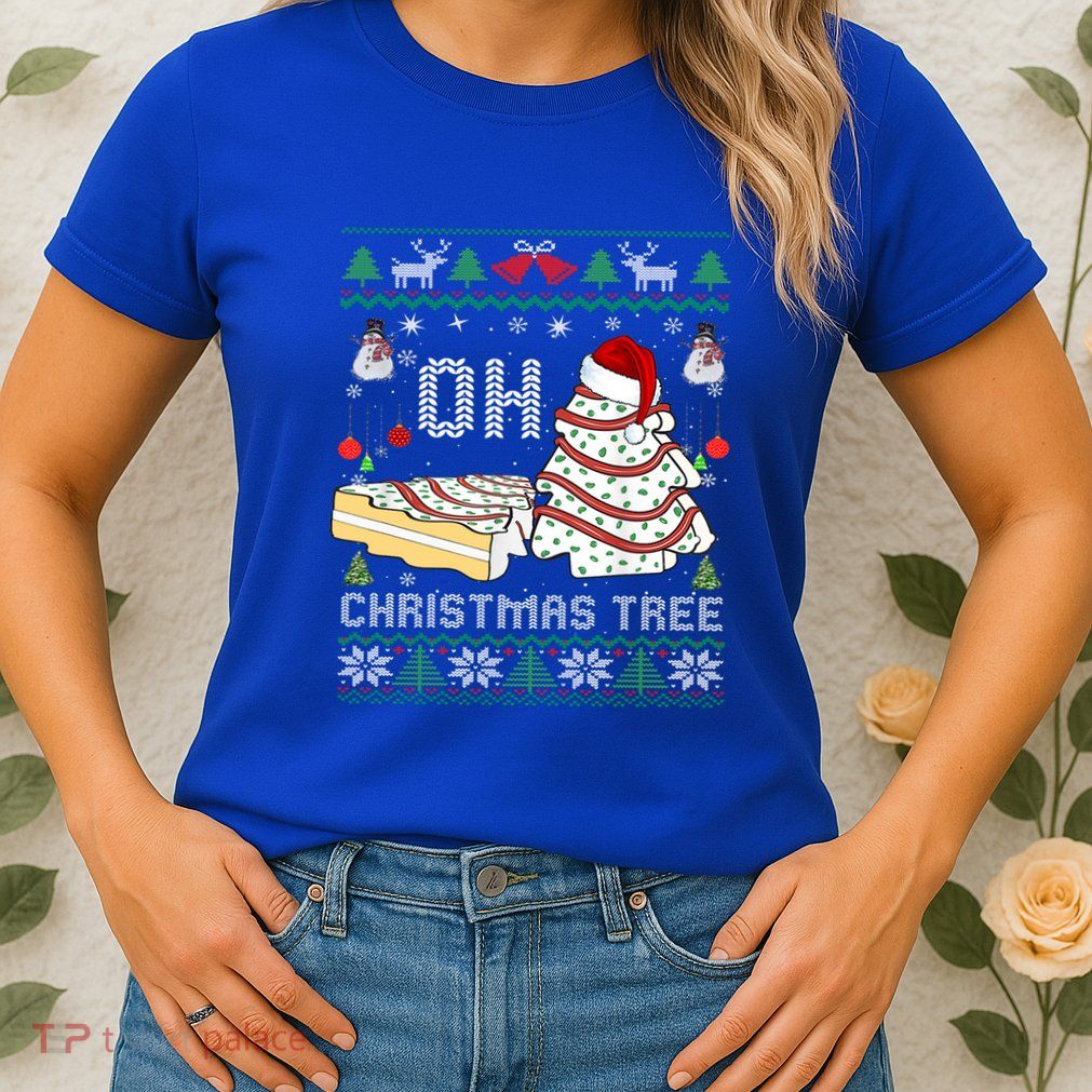 Oh Christmas Ugly Tree Cakes Debbie Becky Jen Cake Lovers Gift Womens T-Shirt