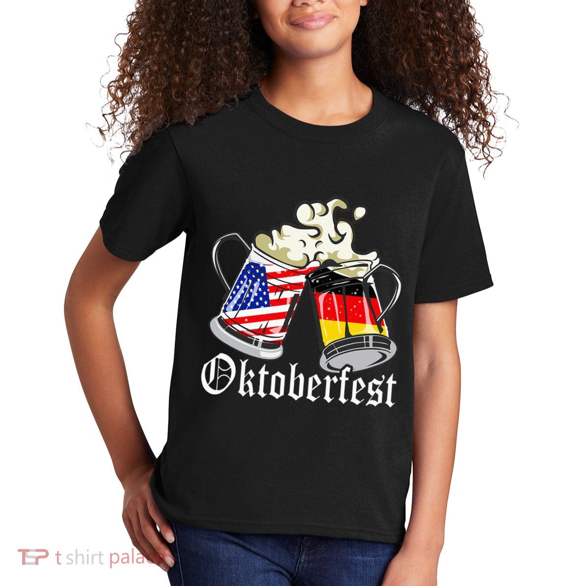 Oktoberfest Cheers Usa Germany Flags Kids T-Shirt