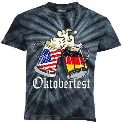 Oktoberfest Cheers Usa Germany Flags Kids Tie-Dye T-Shirt