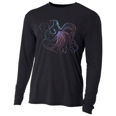 Octopus Cool Vintage Marine Biologist Ocean Sea Life 1 Cooling Performance Long Sleeve Crew