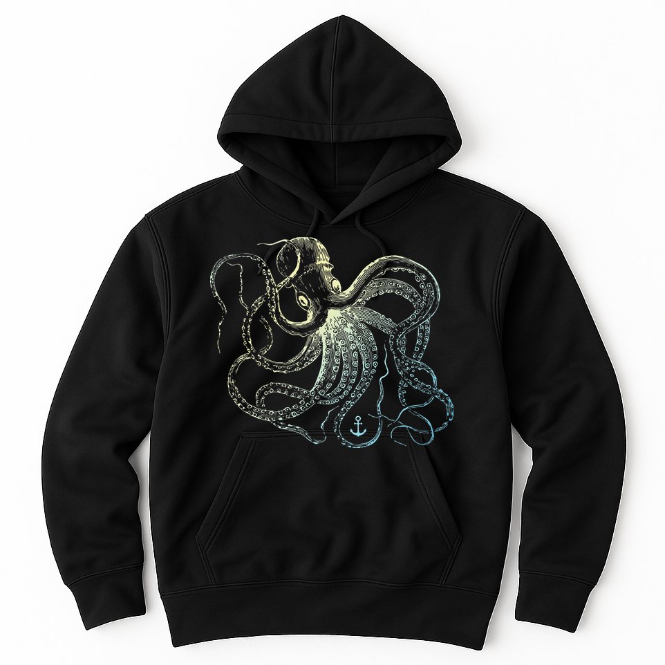 Octopus Cool Vintage Marine Biologist Ocean Sea Life 3 Hoodie
