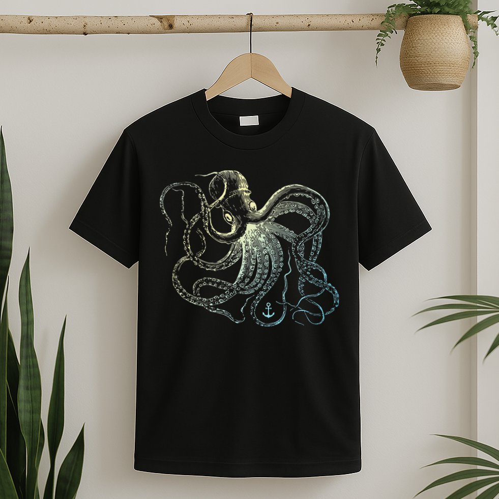 Octopus Cool Vintage Marine Biologist Ocean Sea Life 3 T-Shirt