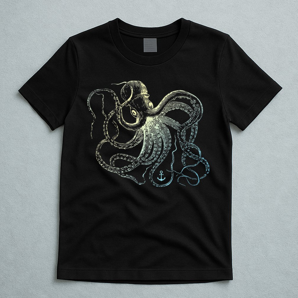 Octopus Cool Vintage Marine Biologist Ocean Sea Life 3 T-Shirt