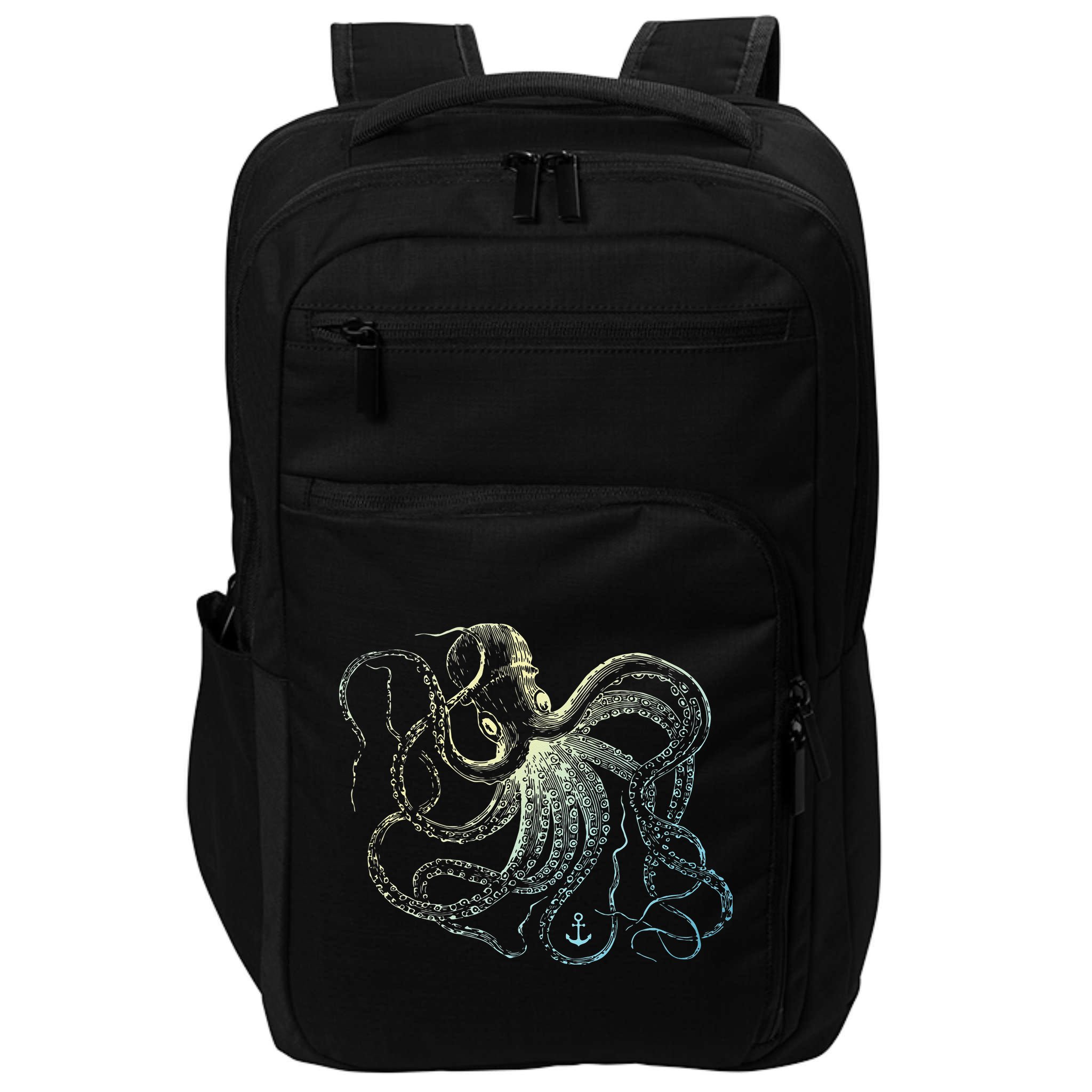 Octopus Cool Vintage Marine Biologist Ocean Sea Life 3 Impact Tech Backpack