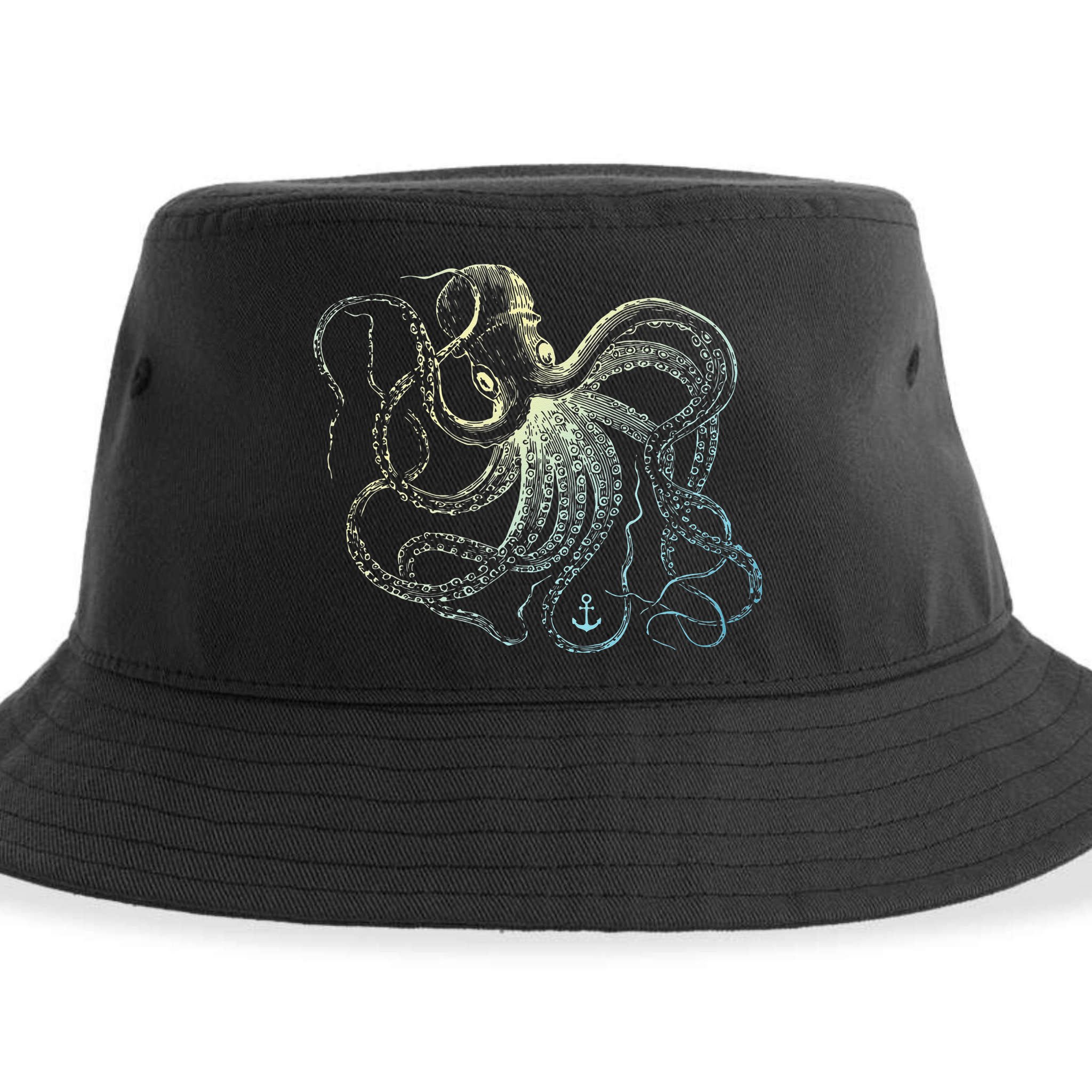 Octopus Cool Vintage Marine Biologist Ocean Sea Life 3 Sustainable Bucket Hat
