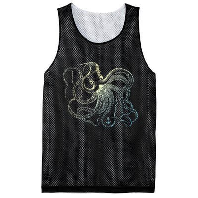 Octopus Cool Vintage Marine Biologist Ocean Sea Life 3 Mesh Reversible Basketball Jersey Tank