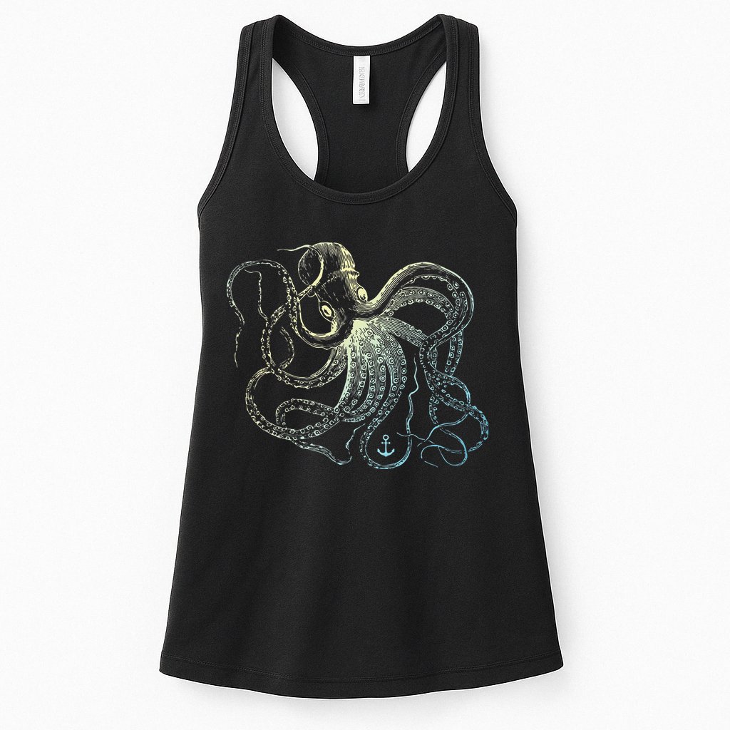 Octopus Cool Vintage Marine Biologist Ocean Sea Life 3 Womens Tank Top