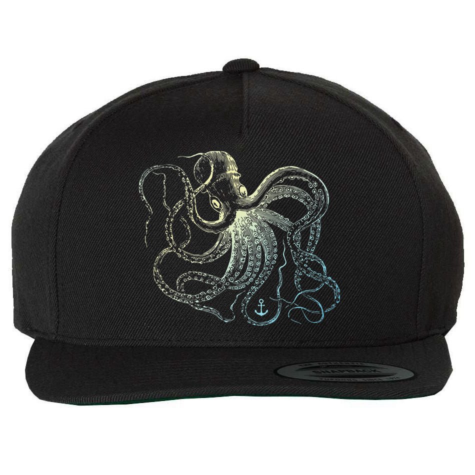 Octopus Cool Vintage Marine Biologist Ocean Sea Life 3 Wool Snapback Cap