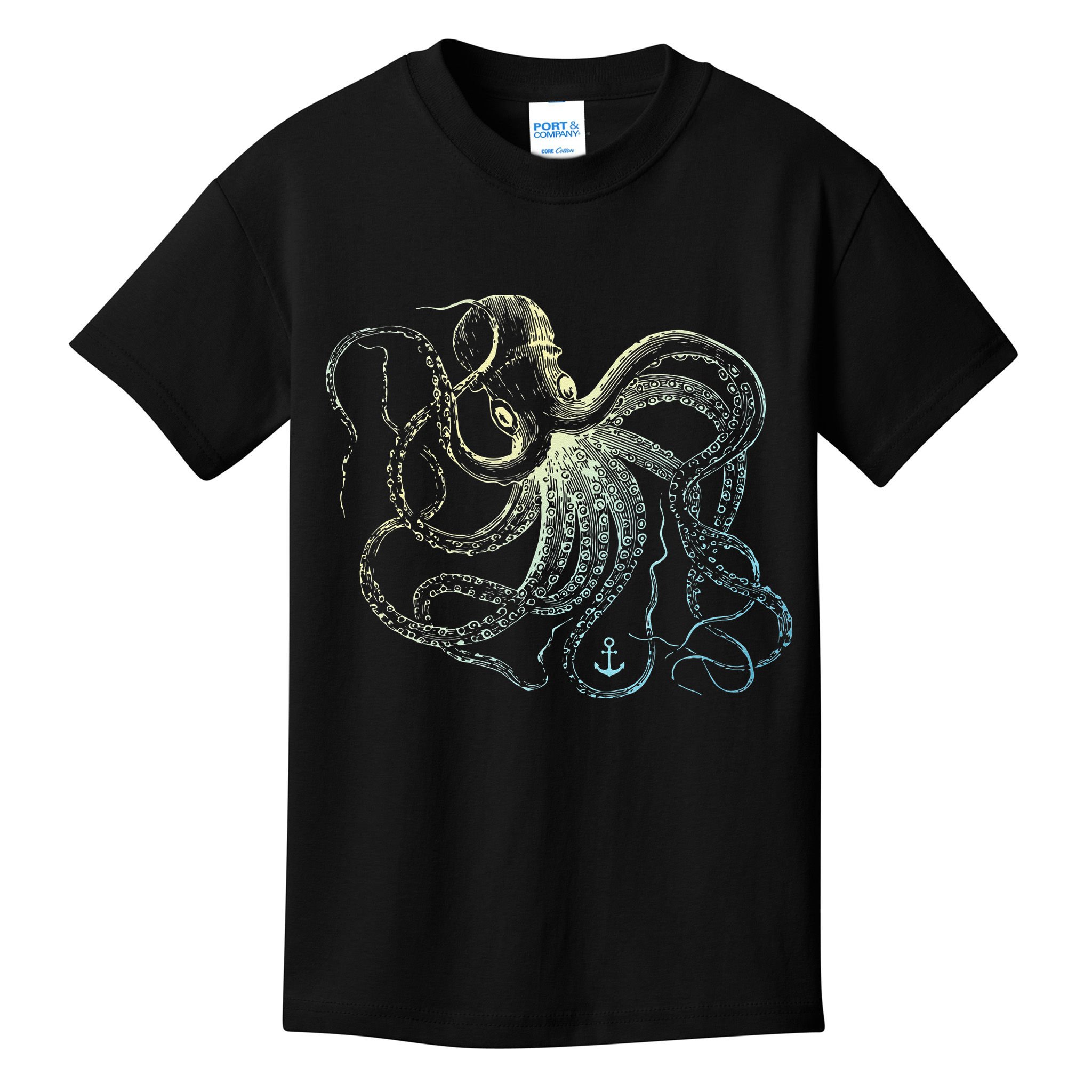 Octopus Cool Vintage Marine Biologist Ocean Sea Life 3 Kids T-Shirt