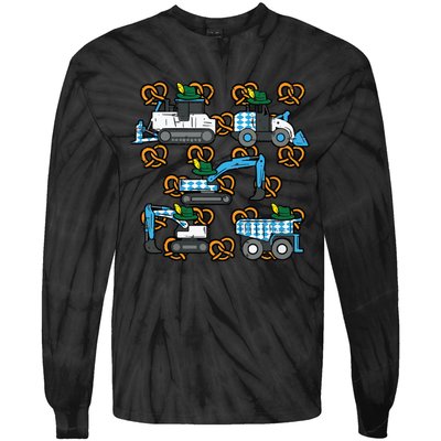 Oktoberfest Construction Vehicles German Tie-Dye Long Sleeve Shirt