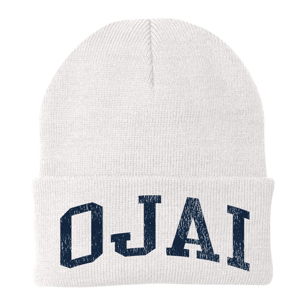 Ojai Ca Vintage Athletic Sports Jsn2 Print Beanie