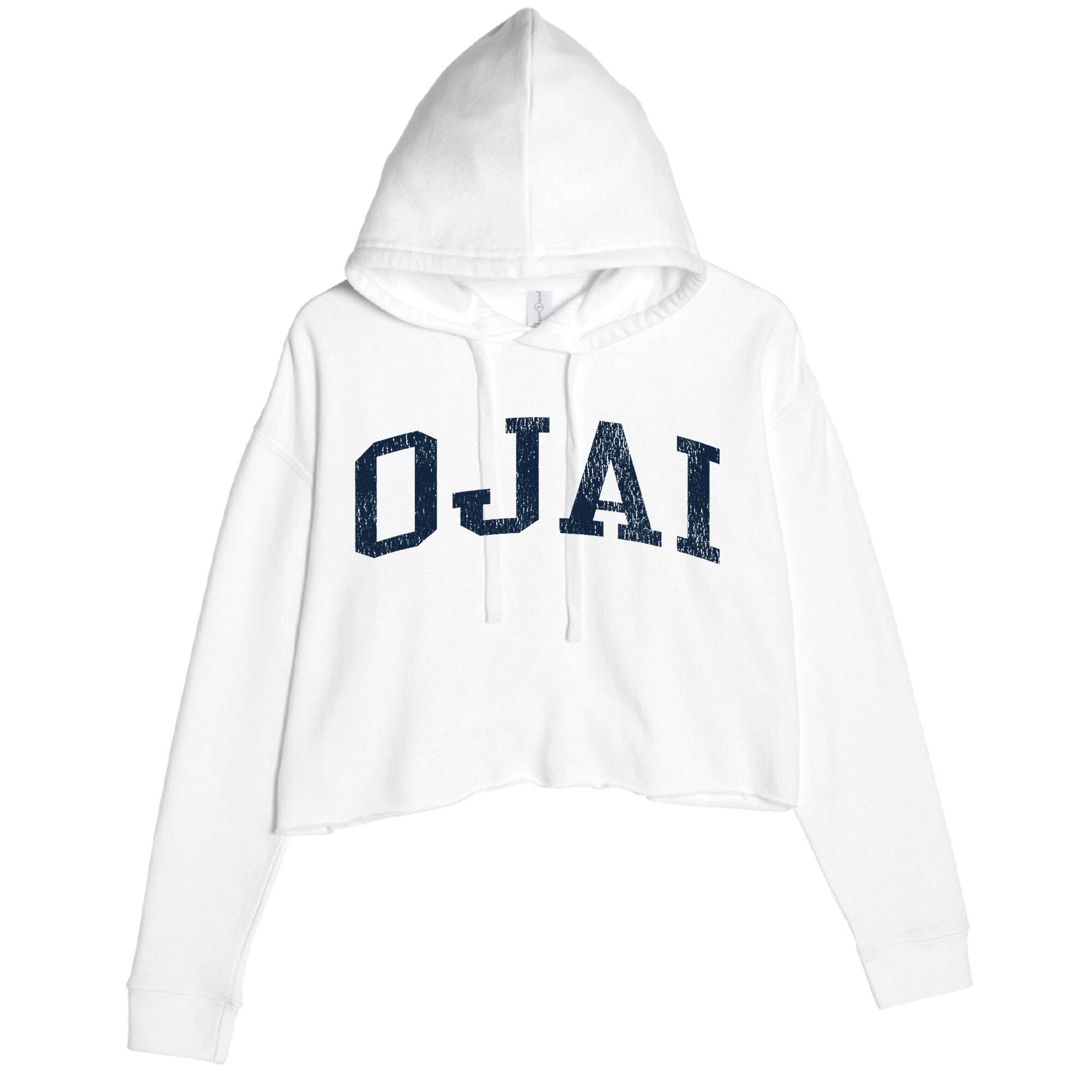 Ojai Ca Vintage Athletic Sports Jsn2 Print Crop Fleece Hoodie