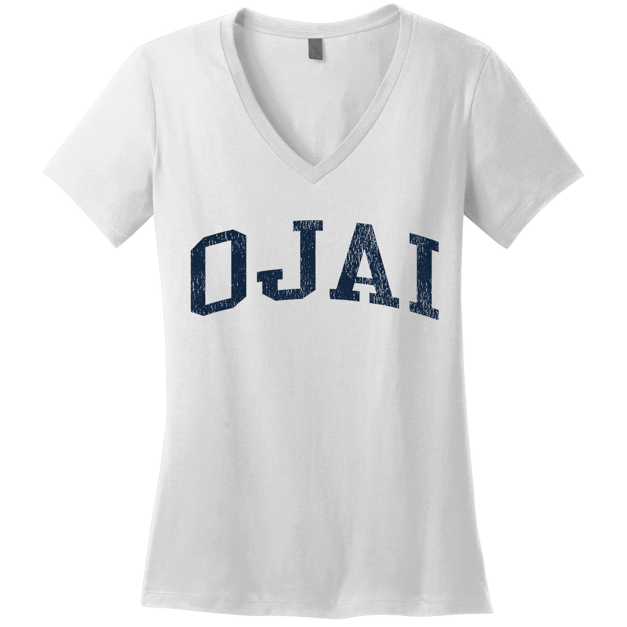 Ojai Ca Vintage Athletic Sports Jsn2 Print Women's V-Neck T-Shirt