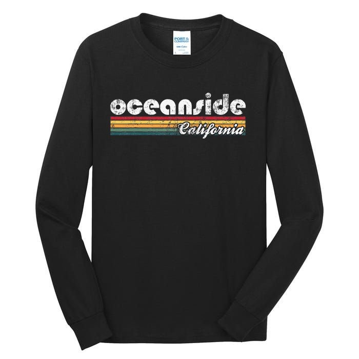 Oceanside California Vintage 70S 80S Retro Style Tall Long Sleeve T-Shirt