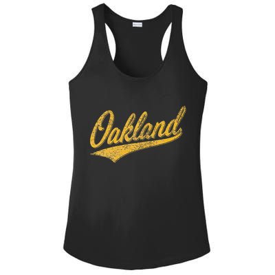 OAKLAND CALIFORNIA VARSITY SCRIPT CLASSIC SPORT JERSEY STYLE Ladies PosiCharge Competitor Racerback Tank