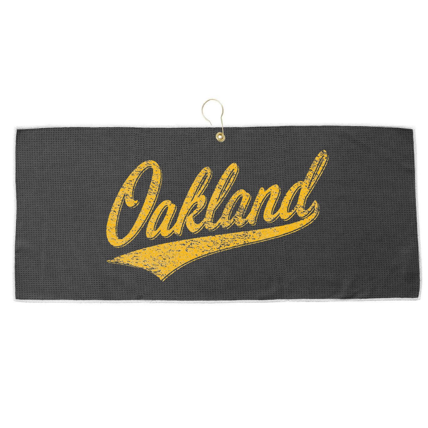 OAKLAND CALIFORNIA VARSITY SCRIPT CLASSIC SPORT JERSEY STYLE Large Microfiber Waffle Golf Towel