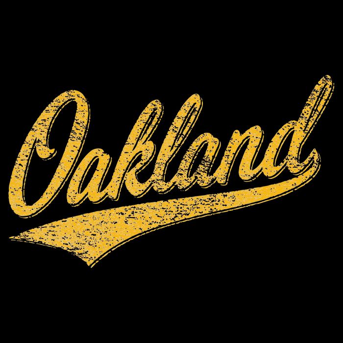 OAKLAND CALIFORNIA VARSITY SCRIPT CLASSIC SPORT JERSEY STYLE Women's Crop Top Tee