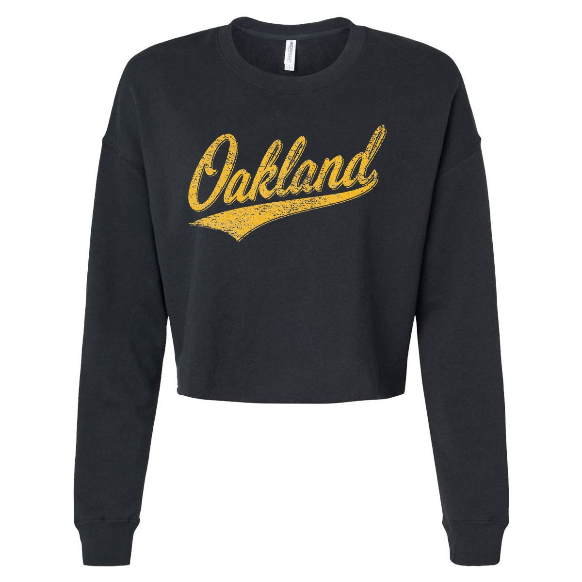 OAKLAND CALIFORNIA VARSITY SCRIPT CLASSIC SPORT JERSEY STYLE Cropped Pullover Crew