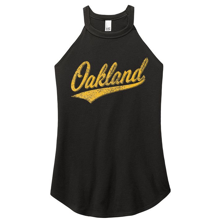 OAKLAND CALIFORNIA VARSITY SCRIPT CLASSIC SPORT JERSEY STYLE Women's Perfect Tri Rocker Tank